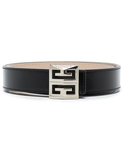 Givenchy 4g Buckle Leather Belt In Black