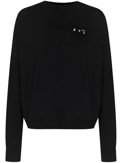 Off-white Caravaggio Paint Graphic-print Cotton-jersey Sweatshirt In Black