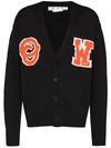 Off-white Black Cardigan With Logo In Black
