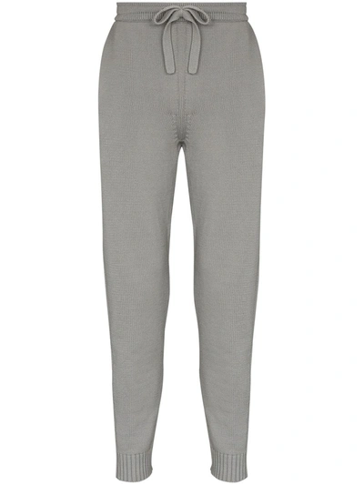 Off-white Diag Outline Knitted Track Trousers In Grey