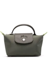 Longchamp Pouch With Handle Le Pliage Green In Green
