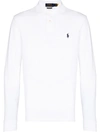Polo Ralph Lauren Logo Embroidered Long-sleeve Polo Shirt In White
