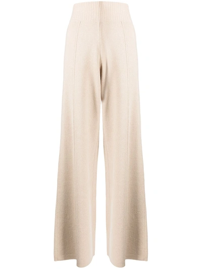 Pringle Of Scotland High-waisted Knitted Trousers In Neutrals