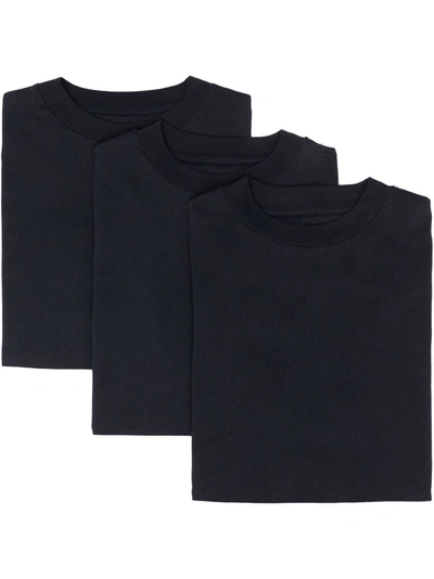 Jil Sander Three-pack Logo Patch T-shirt In Blue