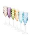 Polspotten Multicolour Champagne Glass Set In Blue