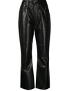 Agolde Black High Waisted Flared Pants In Black