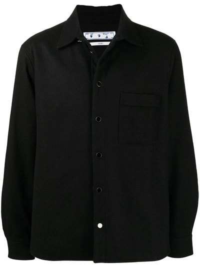 Off-white Long-sleeve Shirt Jacket In Black