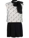 Valentino Pussy-bow Polka Dot Dress In White
