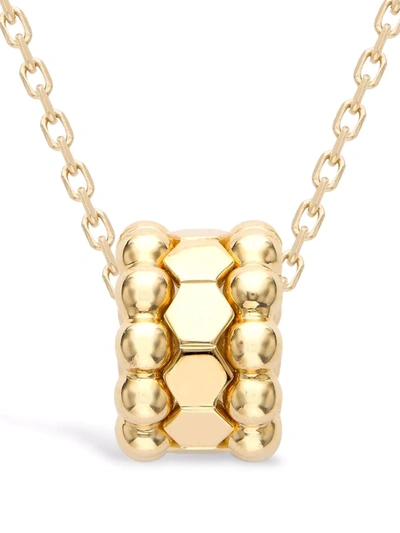 Pragnell 18kt Yellow Gold Bohemia Three Row Hexagonal Polished Pendant Necklace