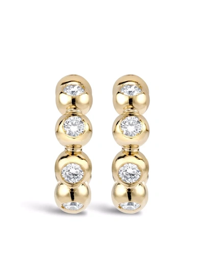 PRAGNELL 18KT YELLOW GOLD BOHEMIA DIAMOND HOOP EARRINGS