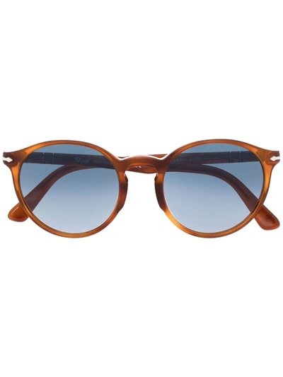 Persol Round Frame Sunglasses In Brown