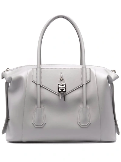 Givenchy Antigona Lock Tote Bag In Grey
