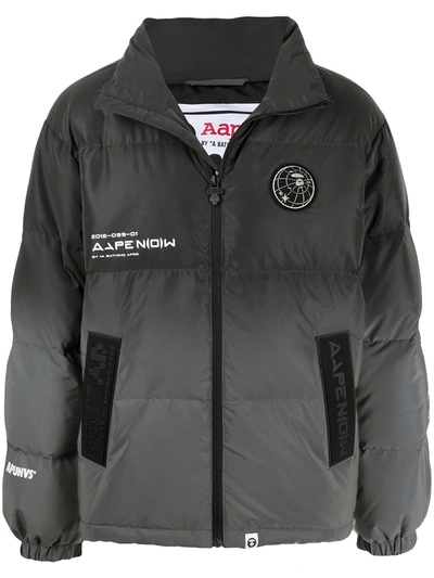 Aape By A Bathing Ape Graphic-print High-neck Padded Jacket In Black