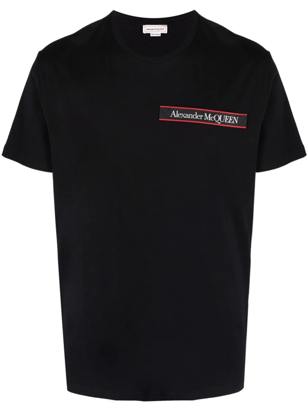 Alexander Mcqueen Logo-stripe Short-sleeve T-shirt In Black