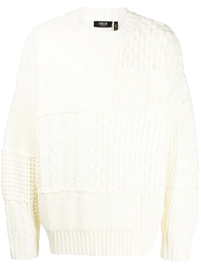 Five Cm Chunky Cable-knit Long-sleeve Jumper In White
