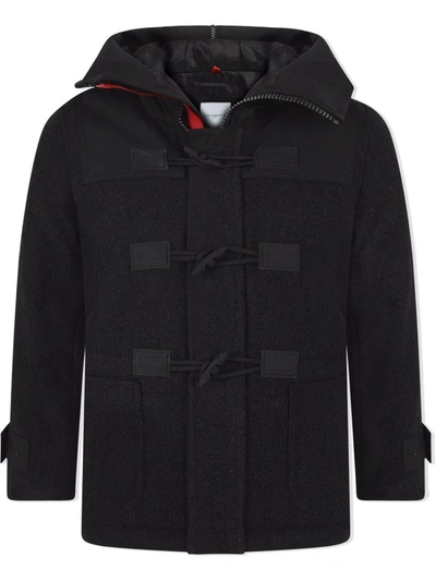 Givenchy Kids' Wool Button-loop Coat In Black