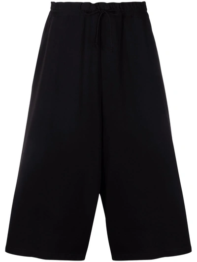 Y's Cropped Track Trousers In Black