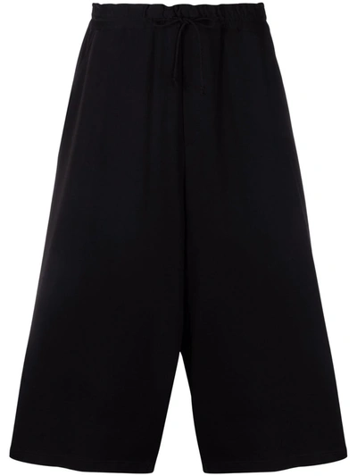 Y's Cropped Track Pants In Black