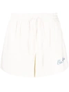Blue Sky Inn Linen Shorts With Logo Embroidery In White