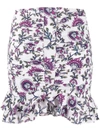 Isabel Marant Milendi Floral Silk-blend Miniskirt In White