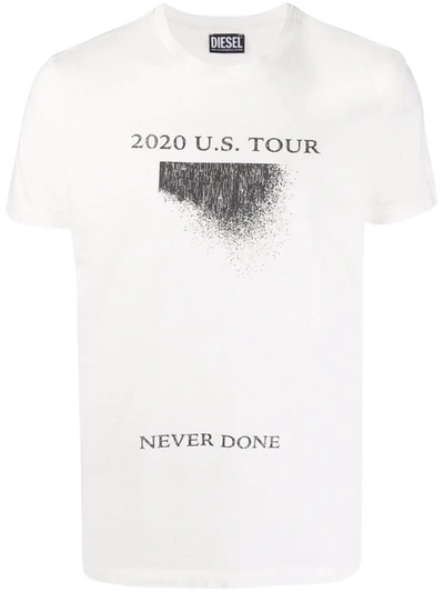 Diesel T-diegor Cotton Logo T-shirt In White