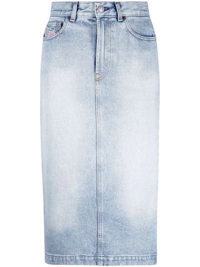 Diesel Blue De Ronny Midi Denim Skirt