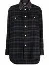 Diesel Denim-collar Checked Shirt In Black