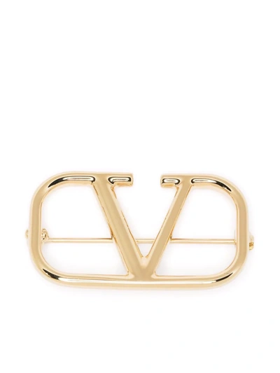 Valentino Garavani Vlogo Signature 胸针 In Gold