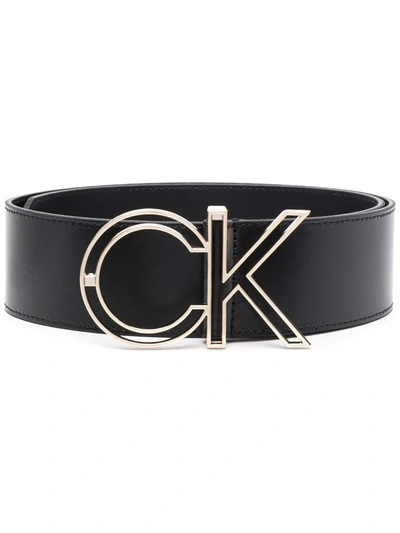 Calvin Klein Logo-buckle Detail Belt In Black