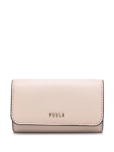 Furla Logo-plaque Leather Purse In Pink