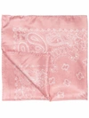 Golden Goose Deluxe Brand Intricate Paisley Soft Pink Silk Scarf In Pink