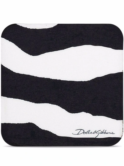 Dolce & Gabbana Zebra-print Paper Coasters (set Of 12) In Black