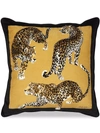 Dolce & Gabbana Medium Leopardo-print Duchesse Cotton Cushion In Yellow