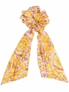 Versace Barocco-print Cashmere-blend Scarf In Candy Gold