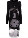 GIVENCHY GRAPHIC-PRINT LONG-SLEEVE DRESS
