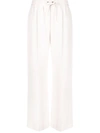 Brunello Cucinelli Straight-leg Drawstring-waist Trousers In White