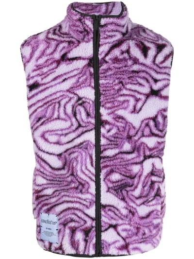Mcq By Alexander Mcqueen Abstract-pattern Fleece Gilet In 5047 Cabbage