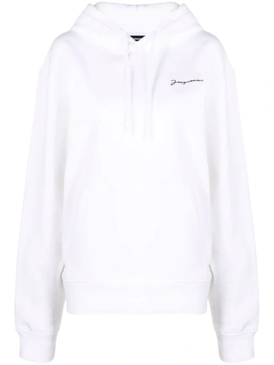 Jacquemus Le Sweatshirt Brode Logo棉质平纹针织卫衣 In White