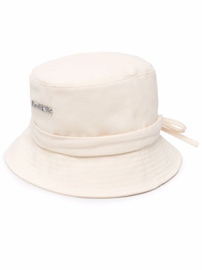 Jacquemus Tie-detail Bucket Hat In Neutrals