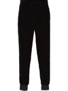 Prada Track-pants With Decorative Stripes In Black