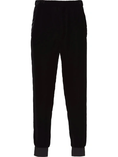 PRADA VELVET TRACK PANTS