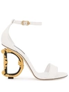 DOLCE & GABBANA BAROQUE DG 105MM LEATHER SANDALS