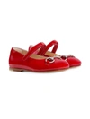 Gucci Kids' Aisha Horsebit-embellished Patent Leather Ballerina Flats 8-9 Years In Red