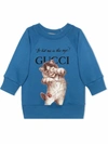 GUCCI CAT-PRINT COTTON SWEATSHIRT