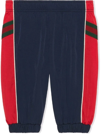 Gucci Babies' Wed-trim Track Trousers In Blue
