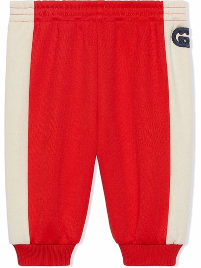 Gucci Babies' Technical Jersey Track Trousers In Red