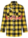 Evisu X Sfera Ebbasta Check-print Cotton Shirt In Yellow
