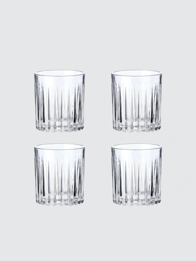 Aida Relief Whiskey Glass, Set Of 4 In Clear