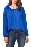 Vince Camuto Hammered Satin Blouse In Blue