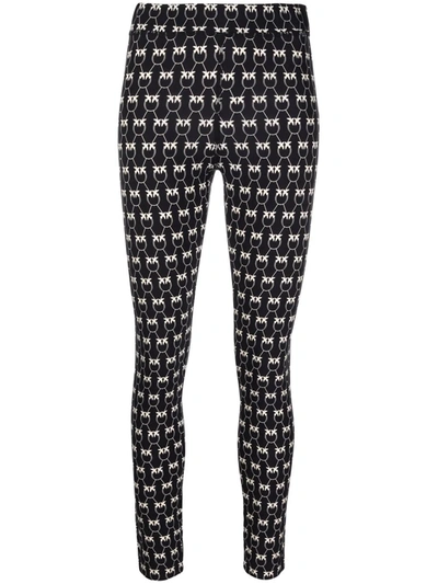 Pinko Love Bird Print Leggings In Black